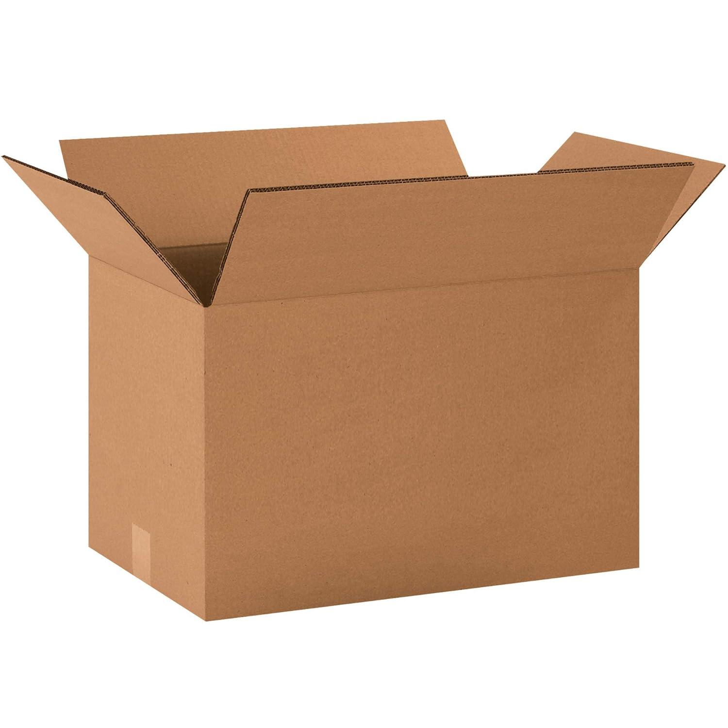 Heavy-Duty Double Wall Kraft Moving Boxes, 20" x 12" x 12", Pack of 15