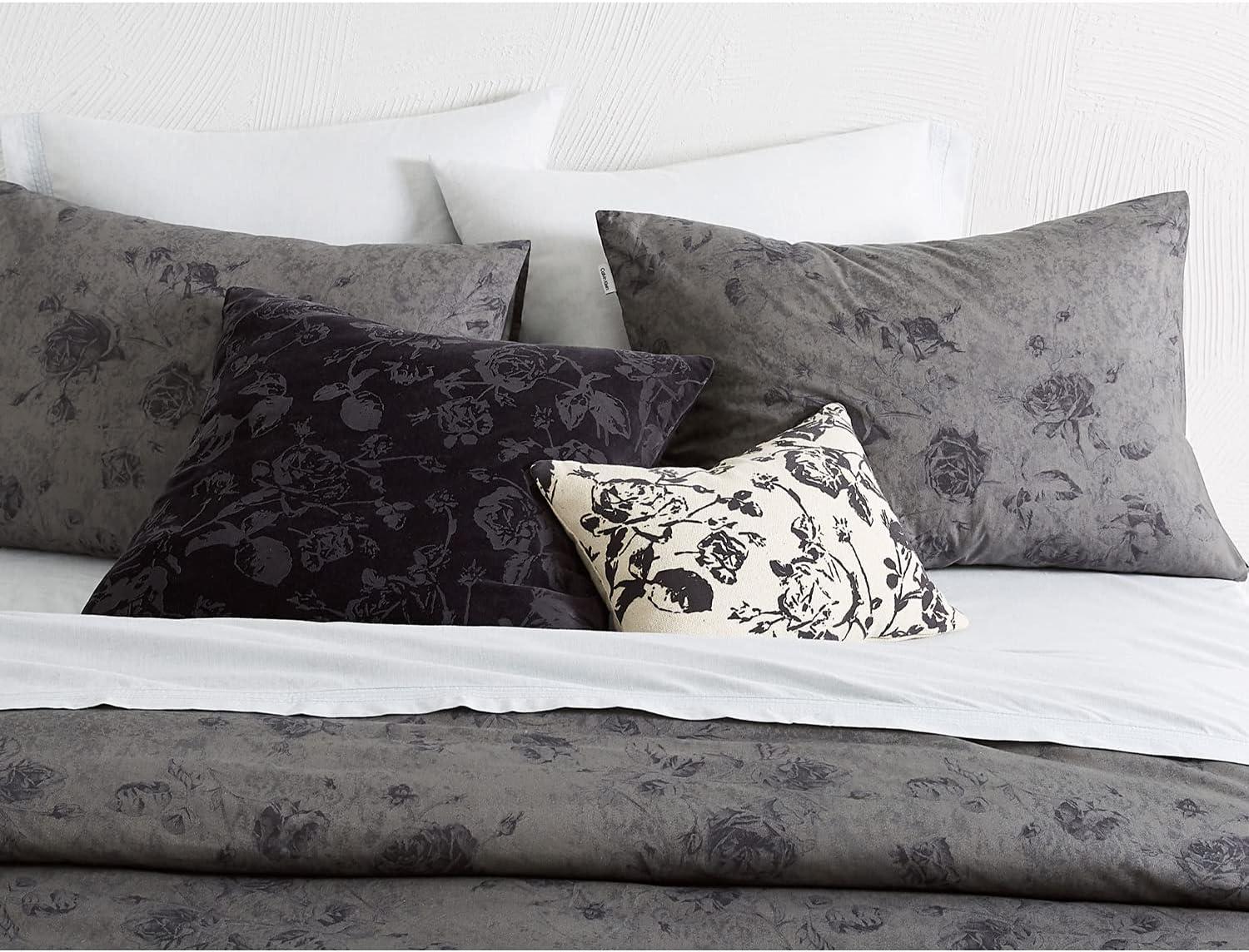 Charcoal Organic Cotton Full/Queen Duvet Cover Set with Shams