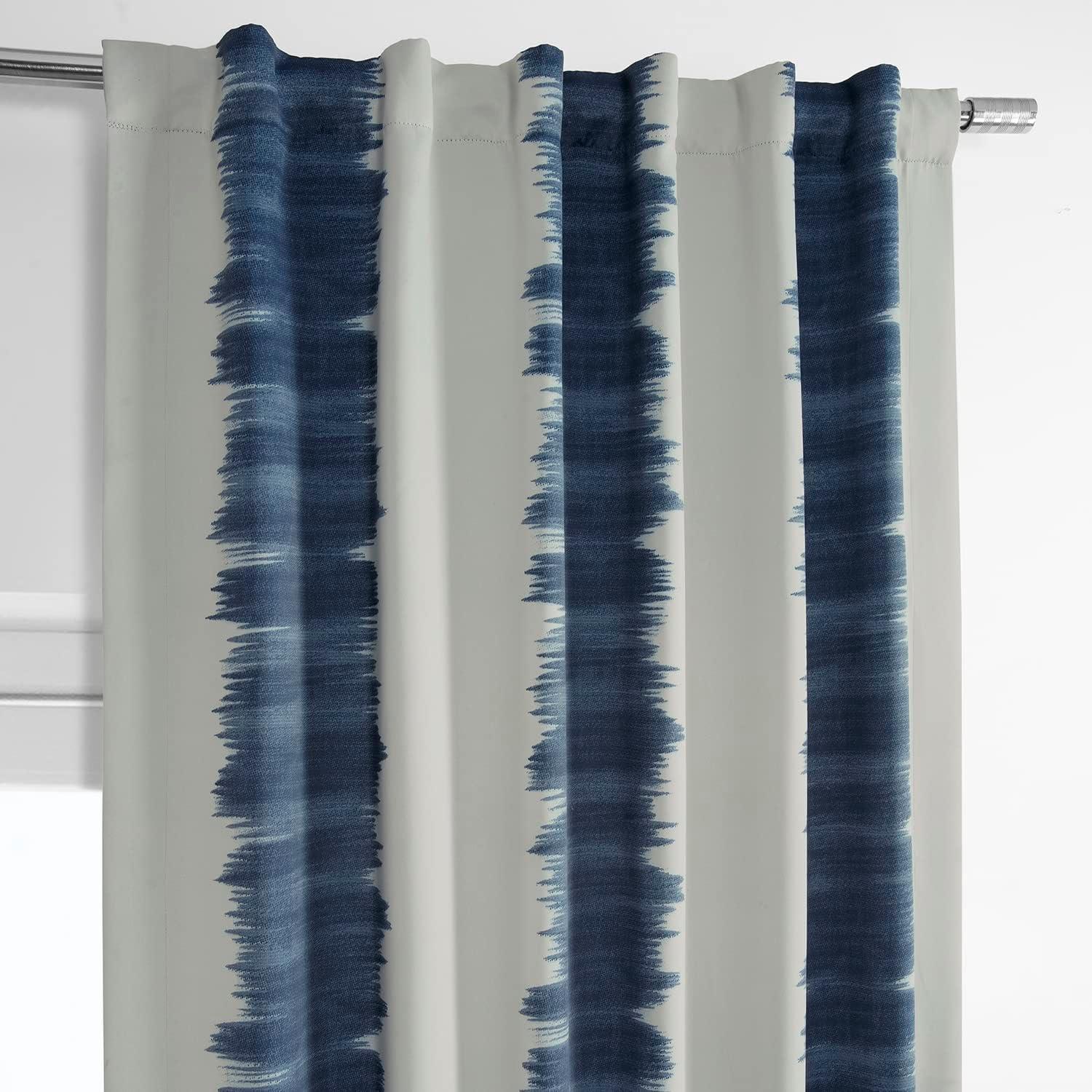 Flambe Blue Blackout Room Darkening Curtain (1 Panel), Flambe Blue, 50W X 96L