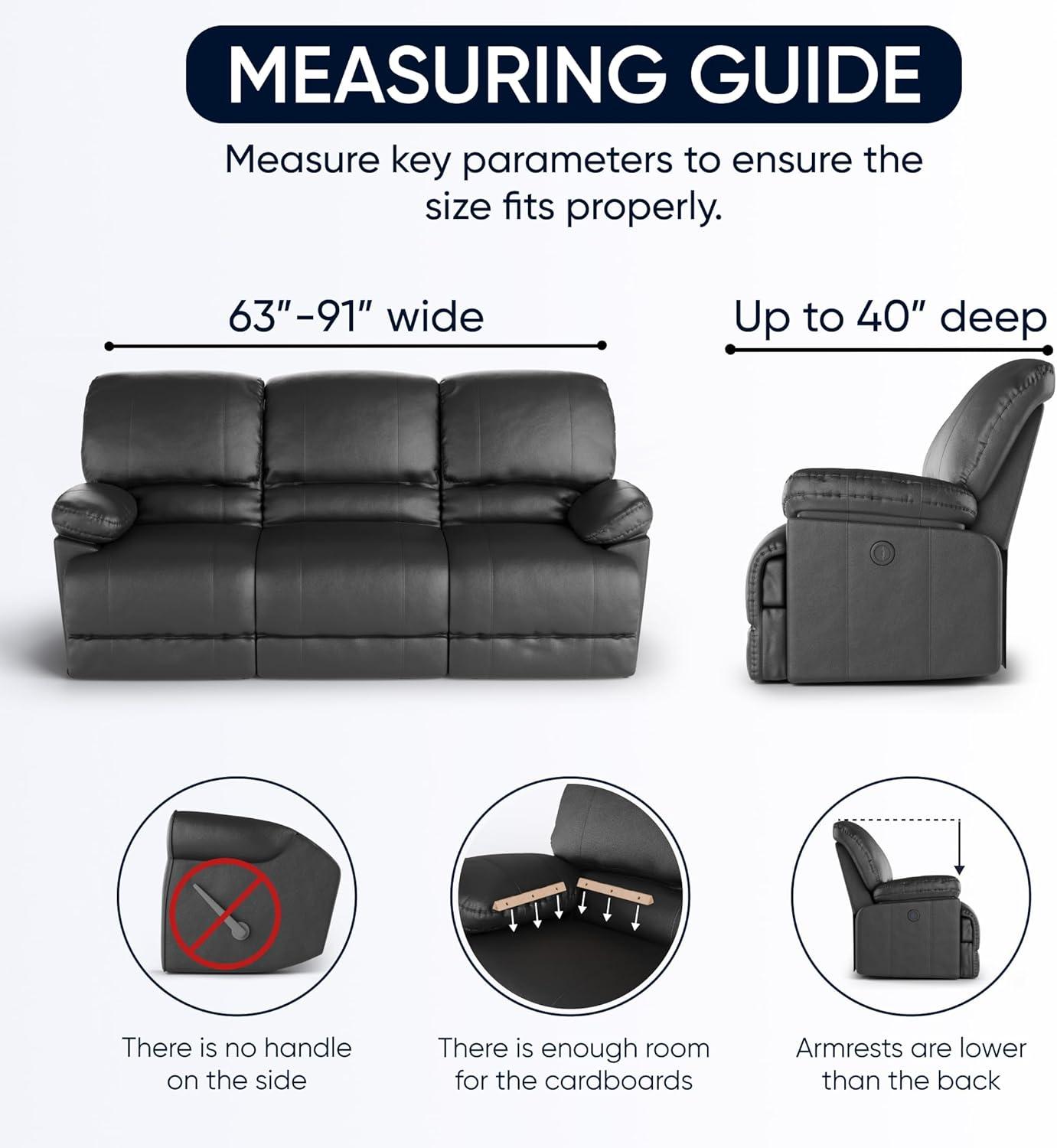 Stretchy Slipcover for Recliner Sofa - Easy to Clean & Durable - Microfibra Collection