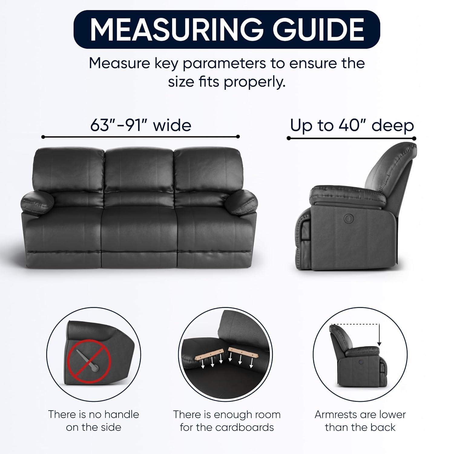 Stretchy Slipcover for Recliner 3-seater Sofa - Premium Quality & Style - Jacquard Collection