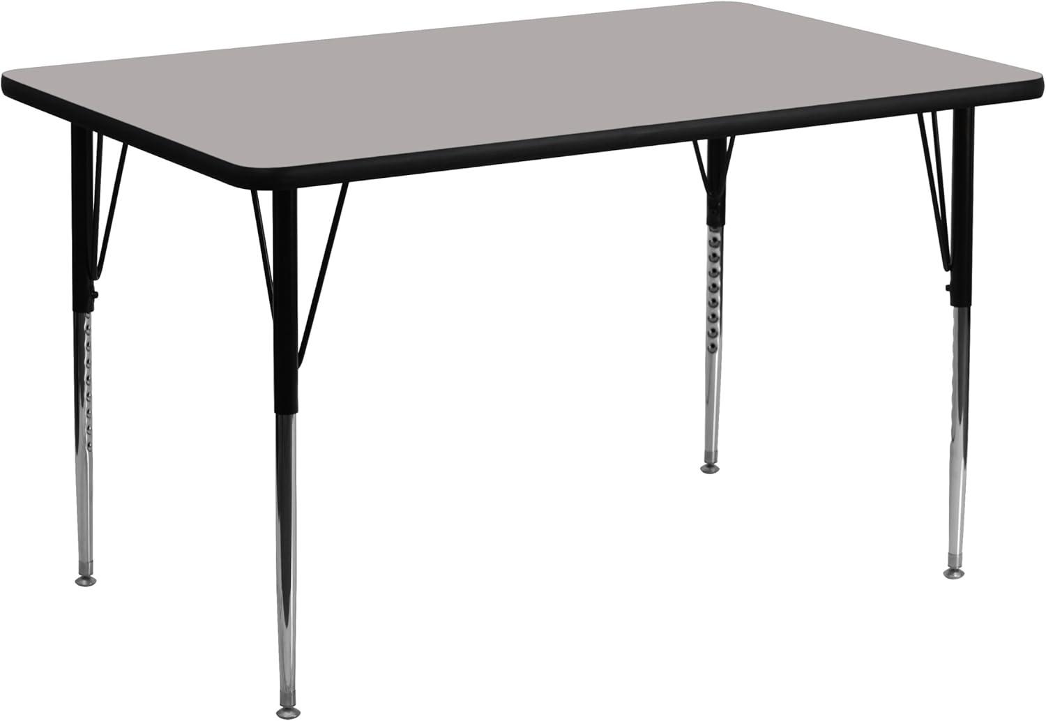 Flash Furniture 24''W x 48''L Rectangular HP Laminate Activity Table - Standard Height Adjustable Legs