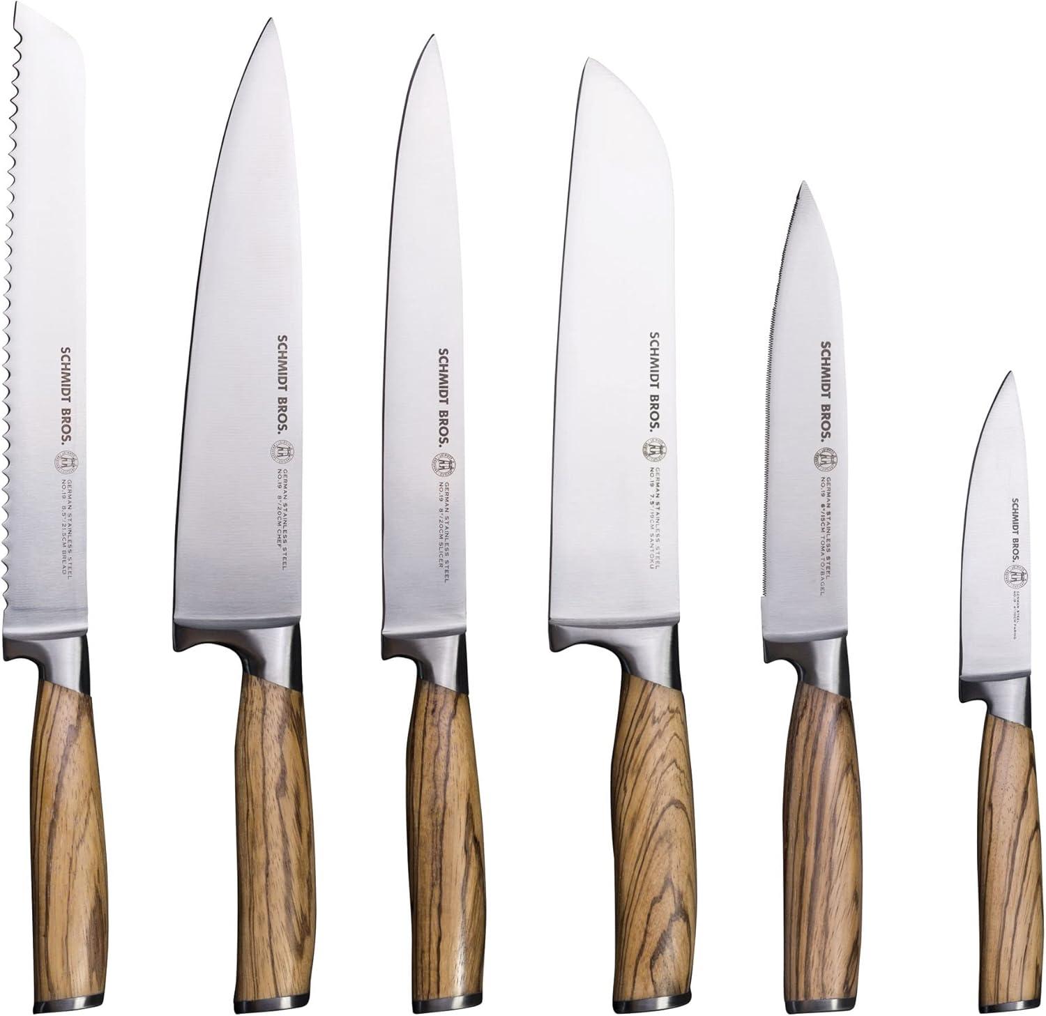 Schmidt Brothers Cutlery Zebra Wood 7-Piece Knife Block Set