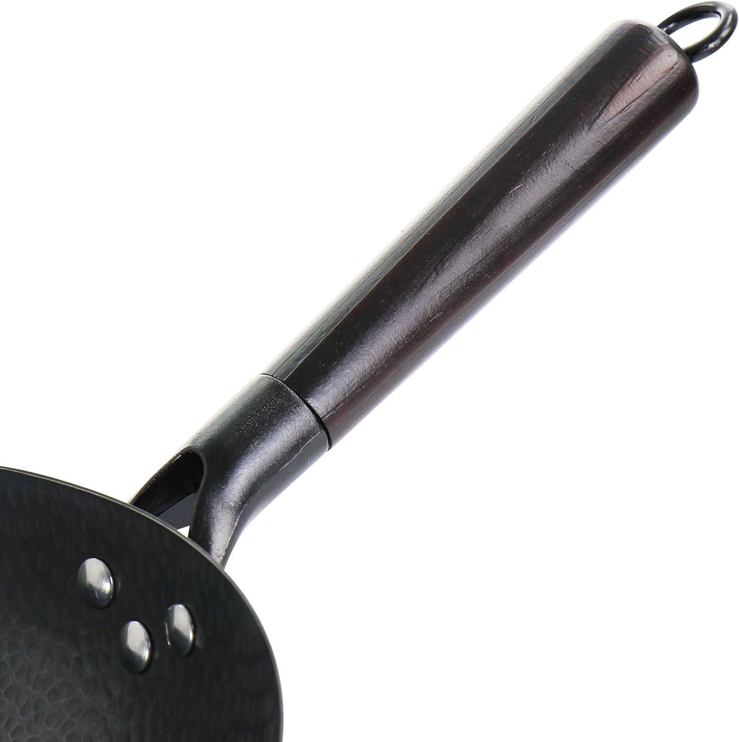 Gibson Home Hammered 13 Inch Heavy Gauge Carbon Steel Wok in Black