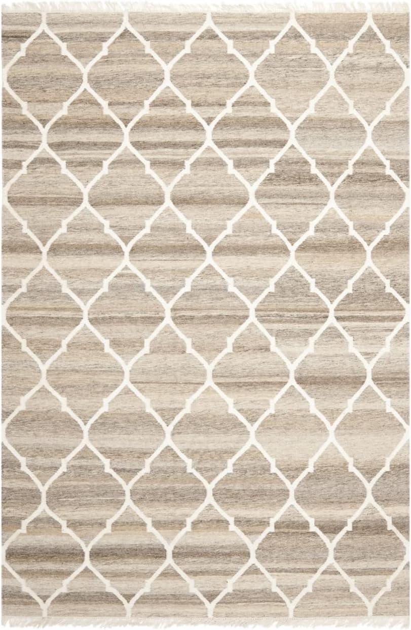 House of Hampton® Towles Natural Hand Woven 60% Wool, 20% Viscose, And 20% Cotton Geometric Rug