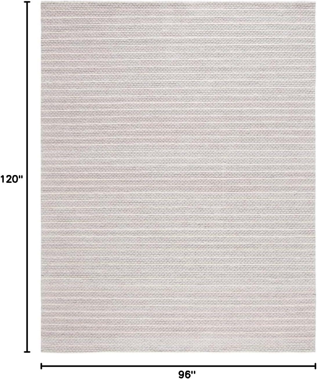 Ivory and Beige Flat Woven Wool Area Rug, 8' x 10'