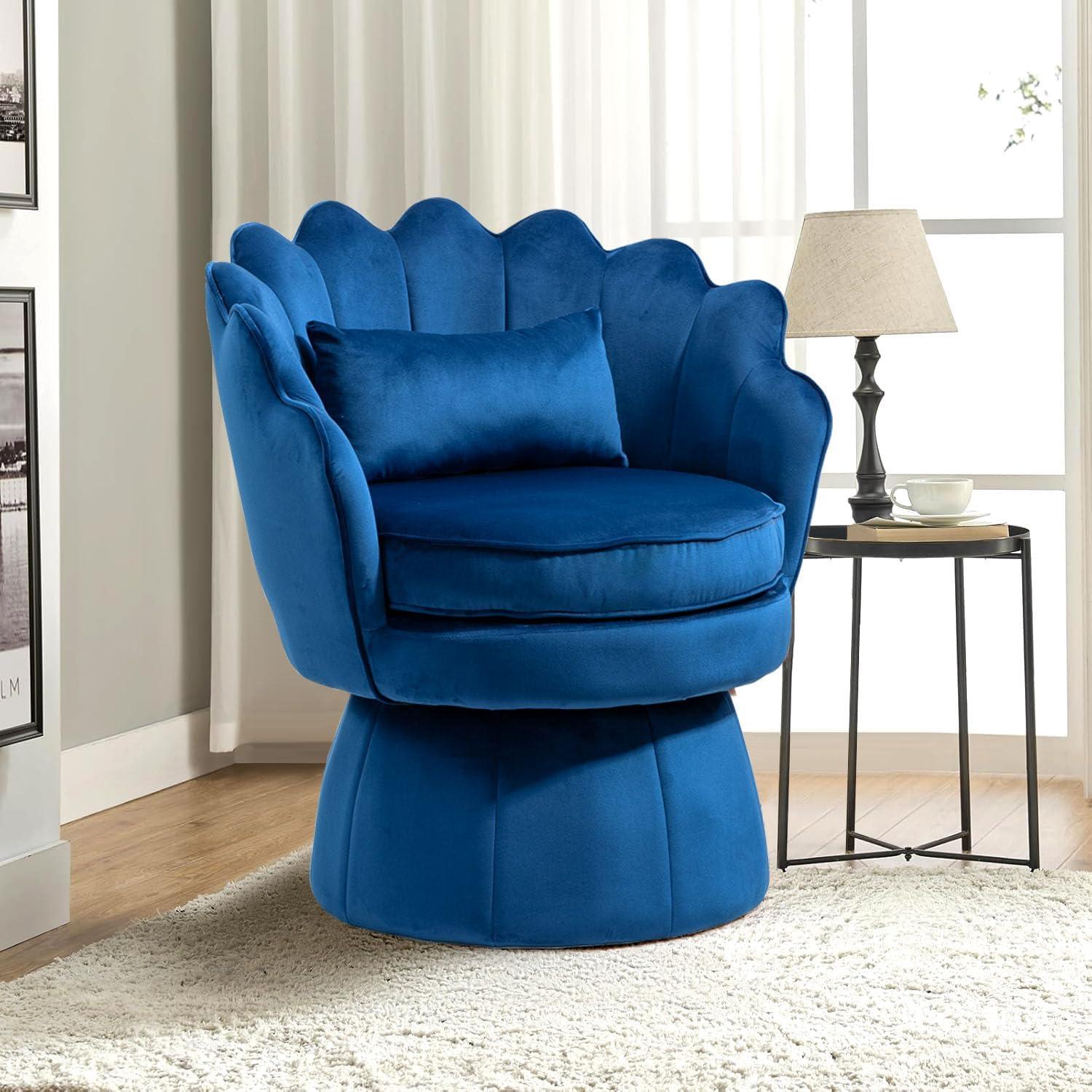 House of Hampton® Upholstered Velvet Swivel Barrel Accent Chair (Set of 2)