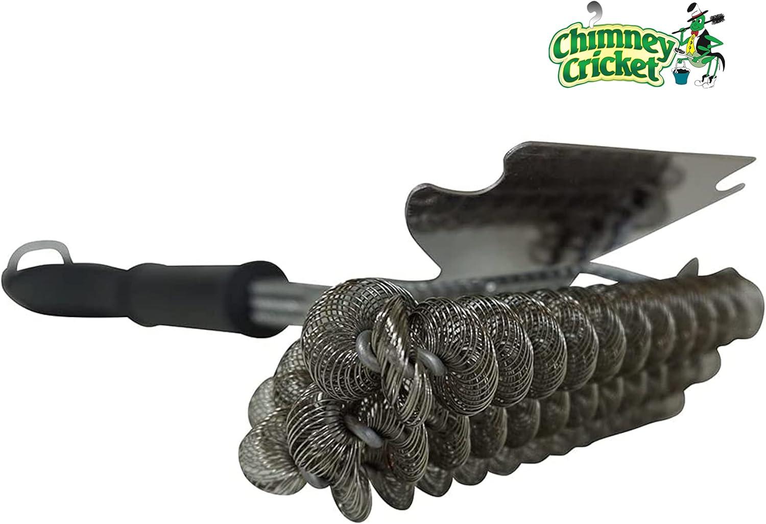 Chimney Cricket BBQ Grill Brush & Scraper-Bristle Free for Safety & Deep Cleaning Barbecue Grill Cleaning Scrubber - 18"