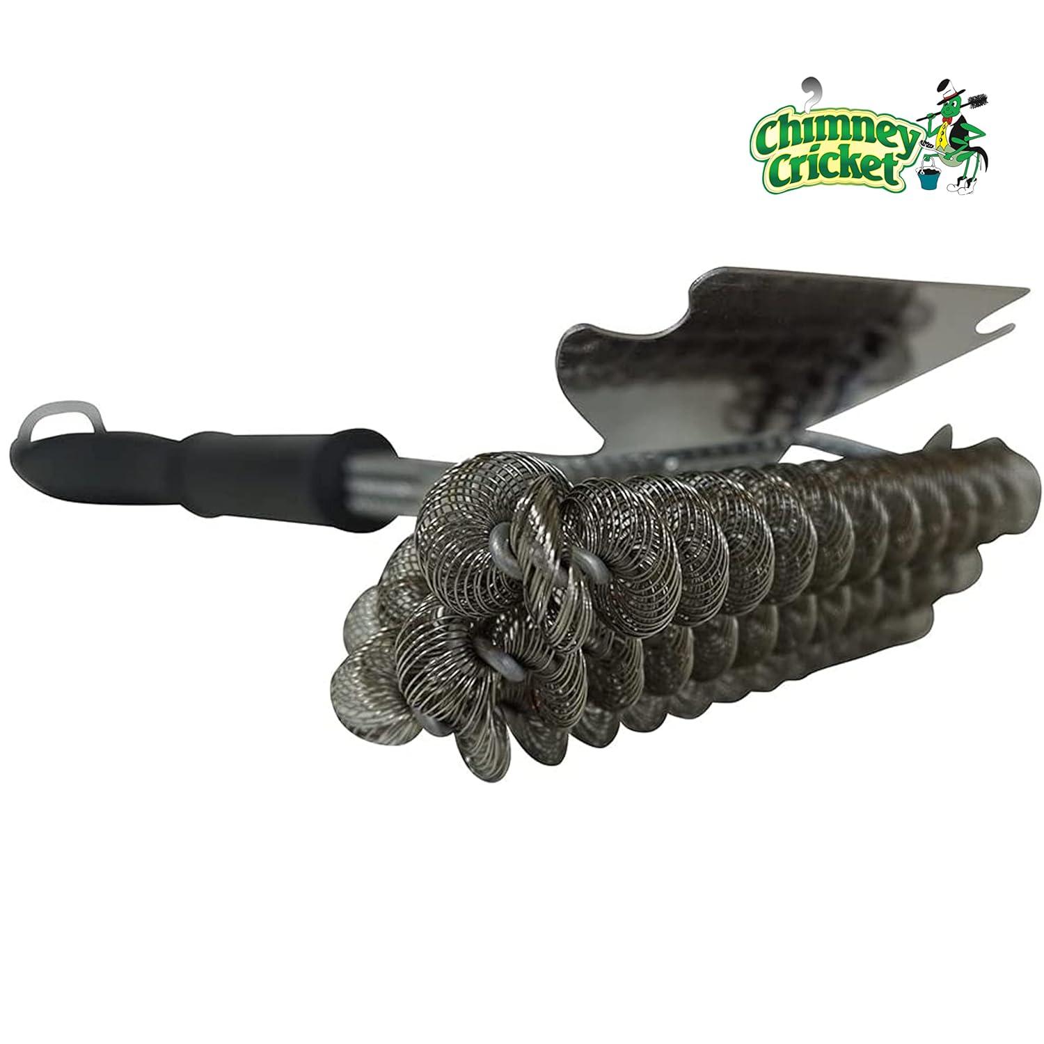 Chimney Cricket BBQ Grill Brush & Scraper-Bristle Free for Safety & Deep Cleaning Barbecue Grill Cleaning Scrubber - 18"