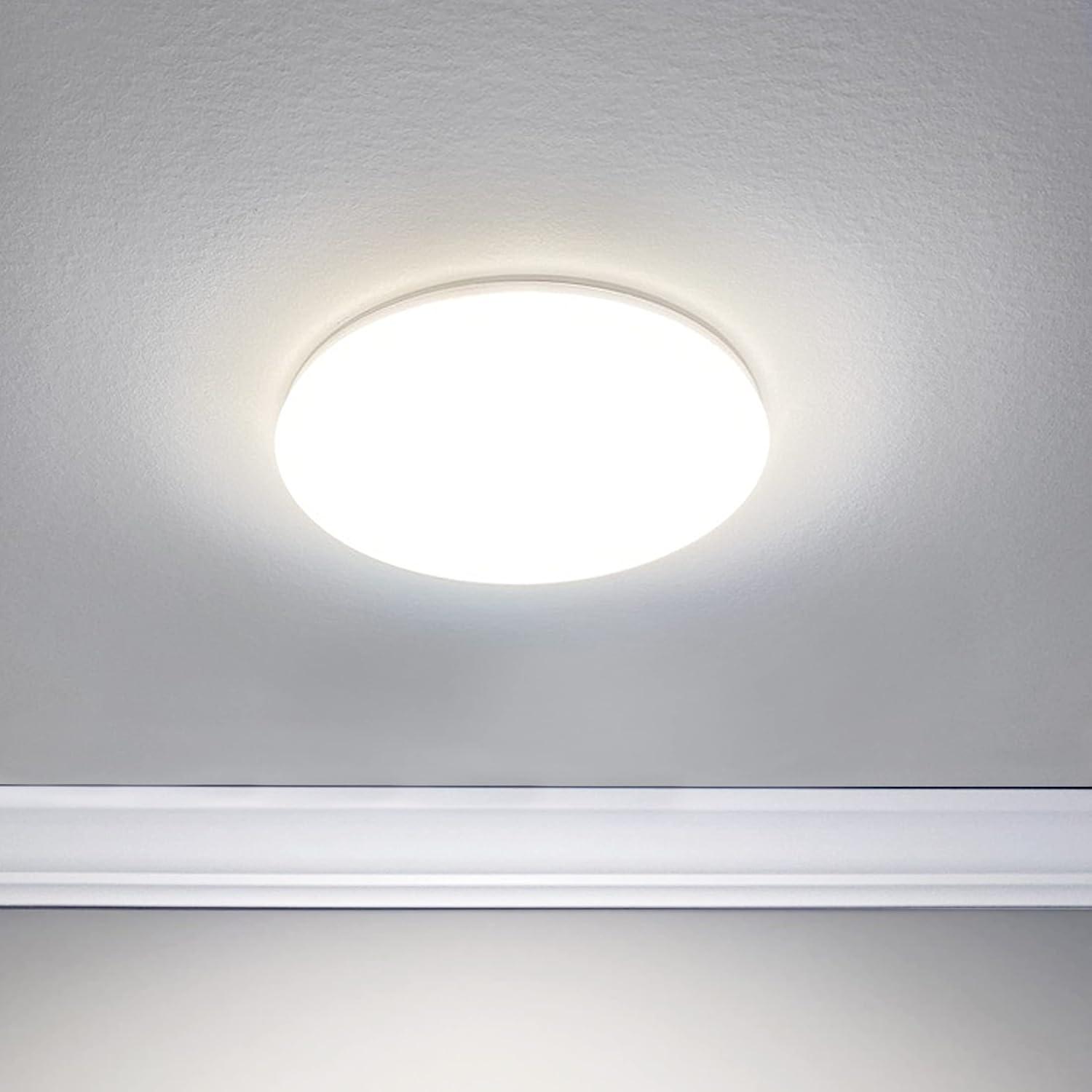 Maxxima 8 in. LED Round Trimless Disk Light, 5 CCT Flush Mount Ceiling Light Fixture