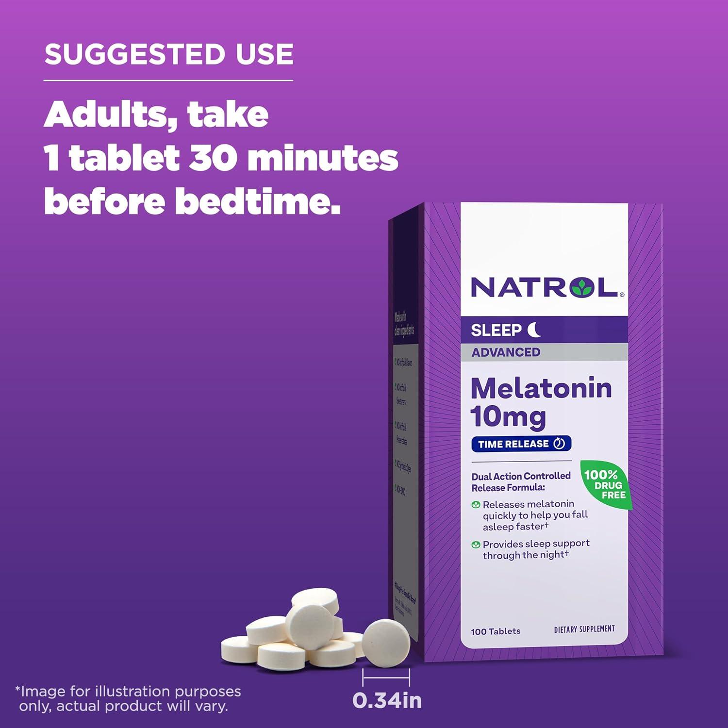 Natrol Advanced Melatonin, Sleep, 10 mg, 100 Tablets