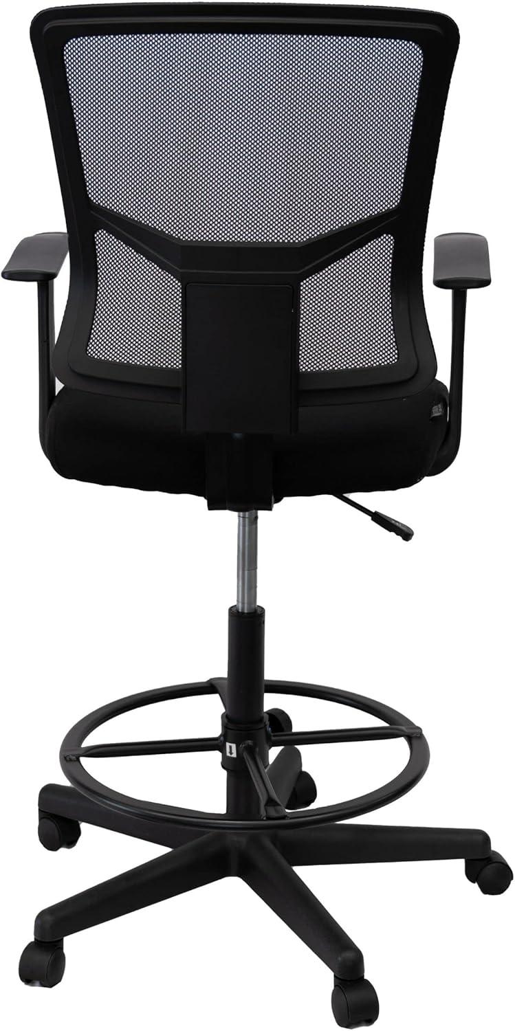 Stand Up Desk Store Sit to Stand Drafting Task Stool Chair for Standing Desks with Adjustable Footrest and Armrests