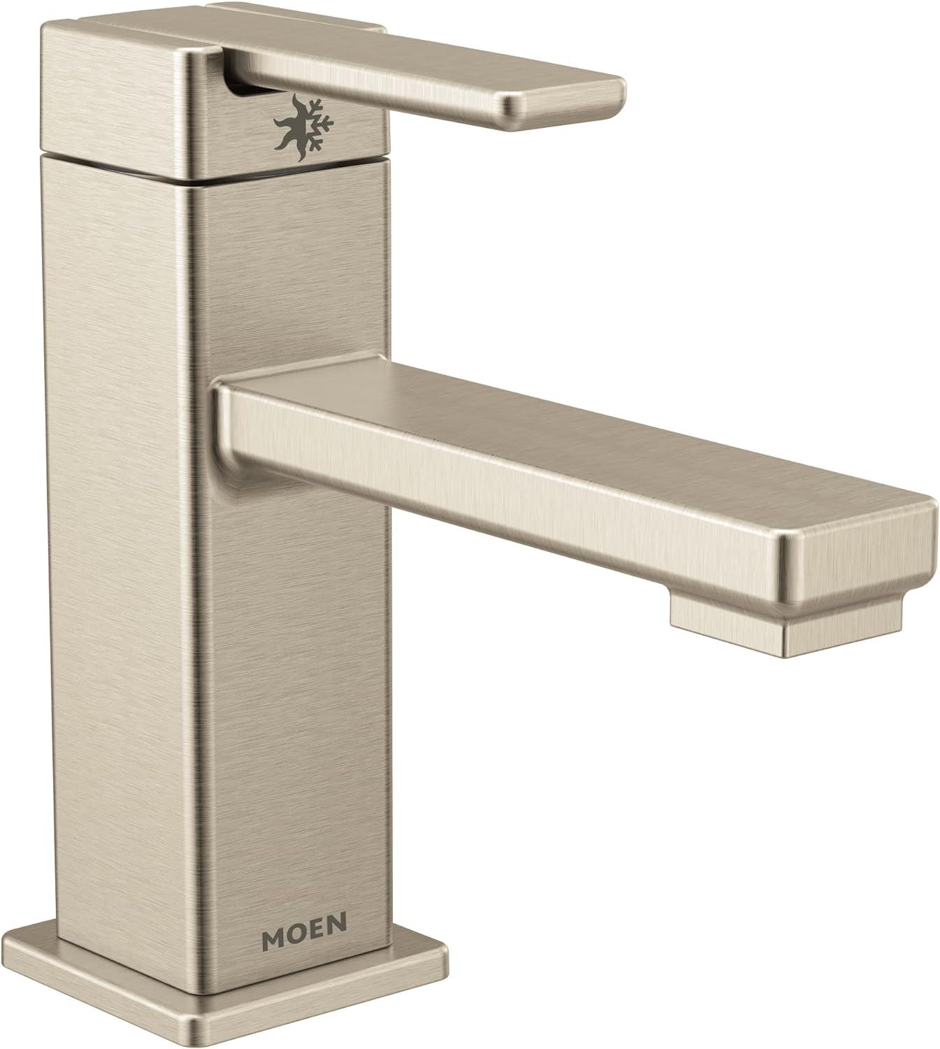 Elegant 90 Degree 6.31" Brushed Nickel Single-Handle Bathroom Faucet