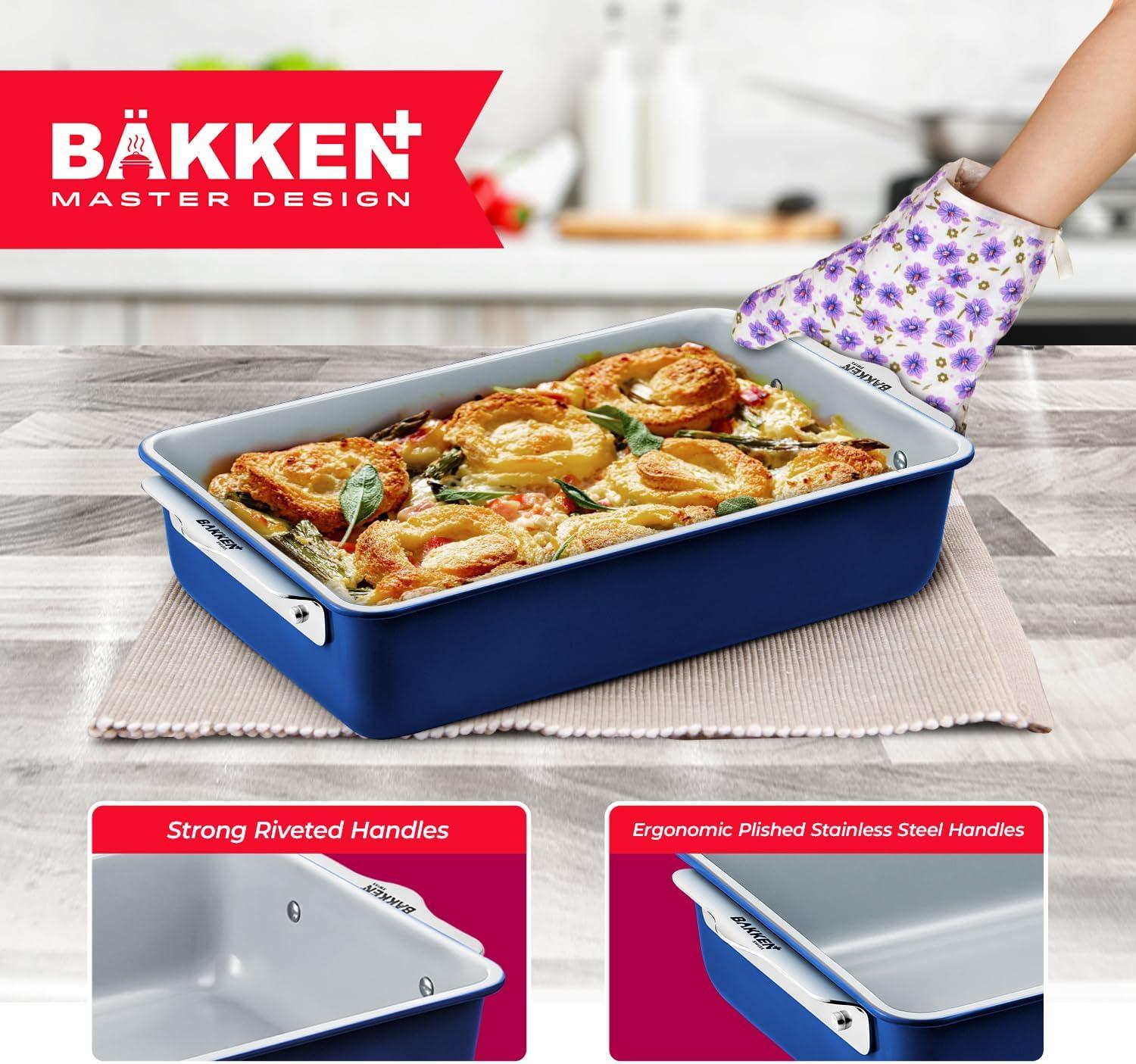 Bakken 8-Piece Blue Aluminized Steel Stackable Bakeware Set