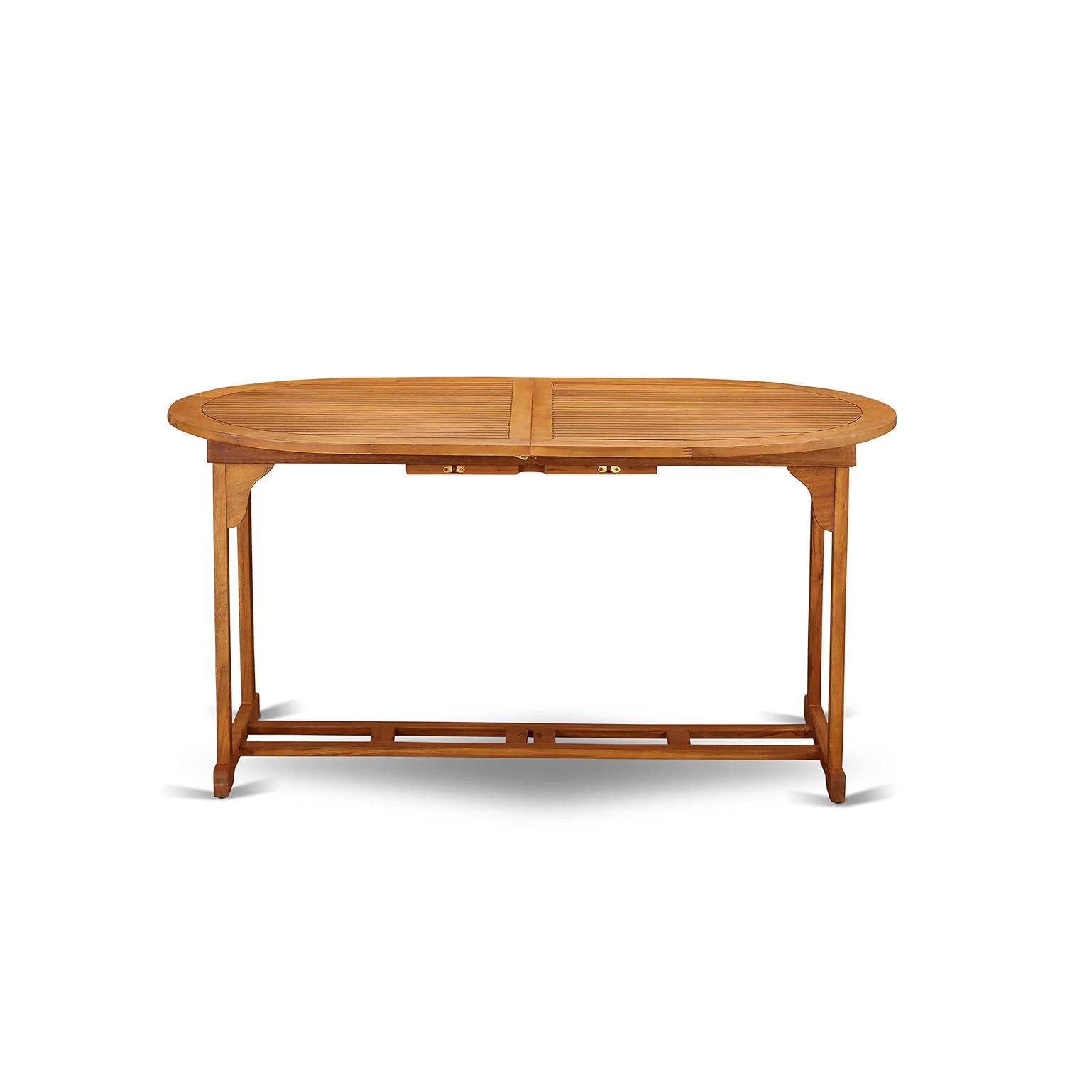 East West Furniture Wooden Patio Set Natural Oil, BSBS9CANA