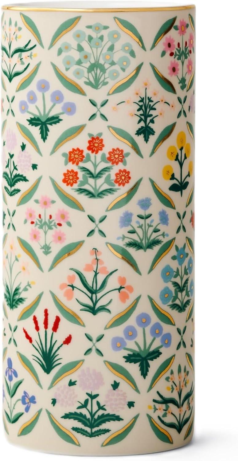 RIFLE PAPER CO. Estee Porcelain Vase for Room and Home Décor, Brighten Up a Living Room, Kitchen Table, or Farmhouse, Large Vase for Tabletop Centerpieces or Bookshelves