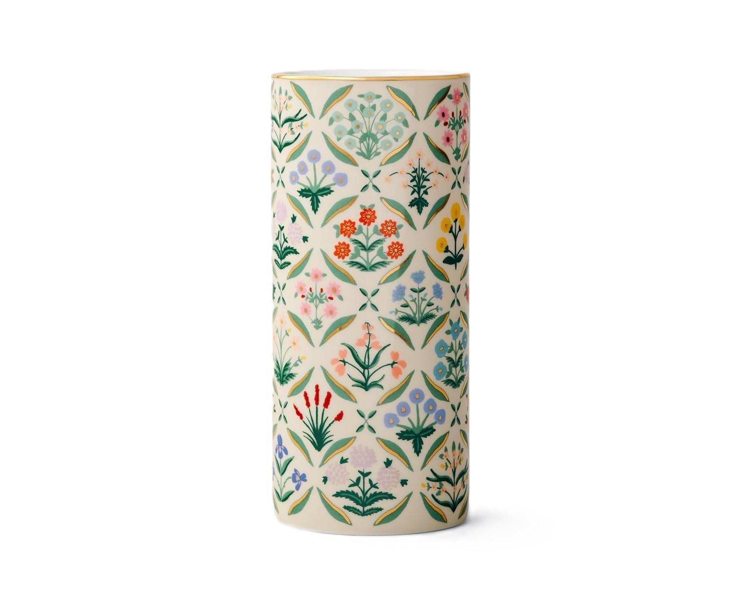 RIFLE PAPER CO. Estee Porcelain Vase for Room and Home Décor, Brighten Up a Living Room, Kitchen Table, or Farmhouse, Large Vase for Tabletop Centerpieces or Bookshelves