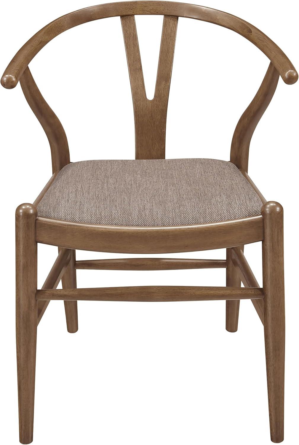 Dinah Danish Y-Shaped Back Dining Side Chair Walnut And Brown (Set Of 2)