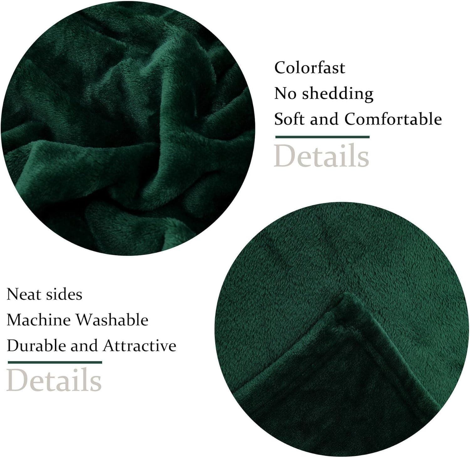 Forest Green Queen Fleece Reversible Blanket