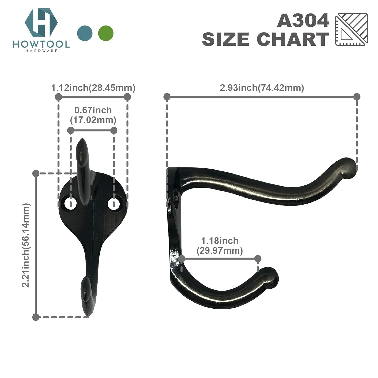 Coat Hooks for Wall Hanging Heavy Duty Wall Mounted Oil Rubbed Bronze Black, 5 Pack