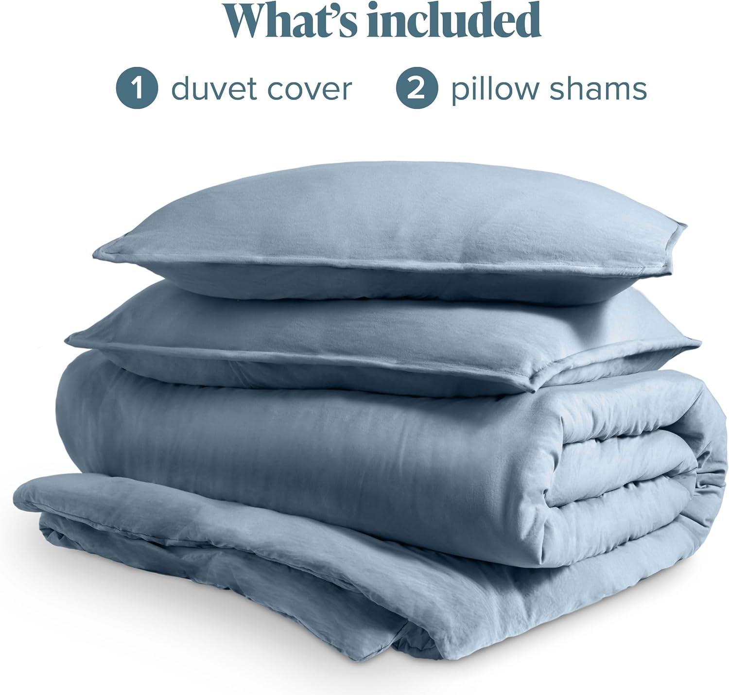 Washed Dusty Blue King/Cal King Duvet Cover and Sham Set by Bare Home