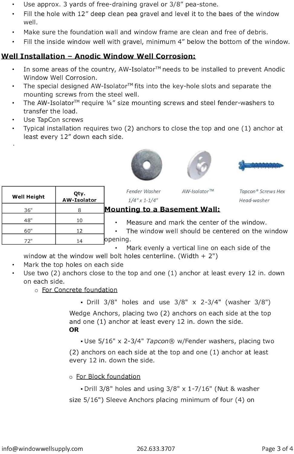 Gray Stoneview Heavy-Duty Corrugated Steel Window Well, 60" x 36"