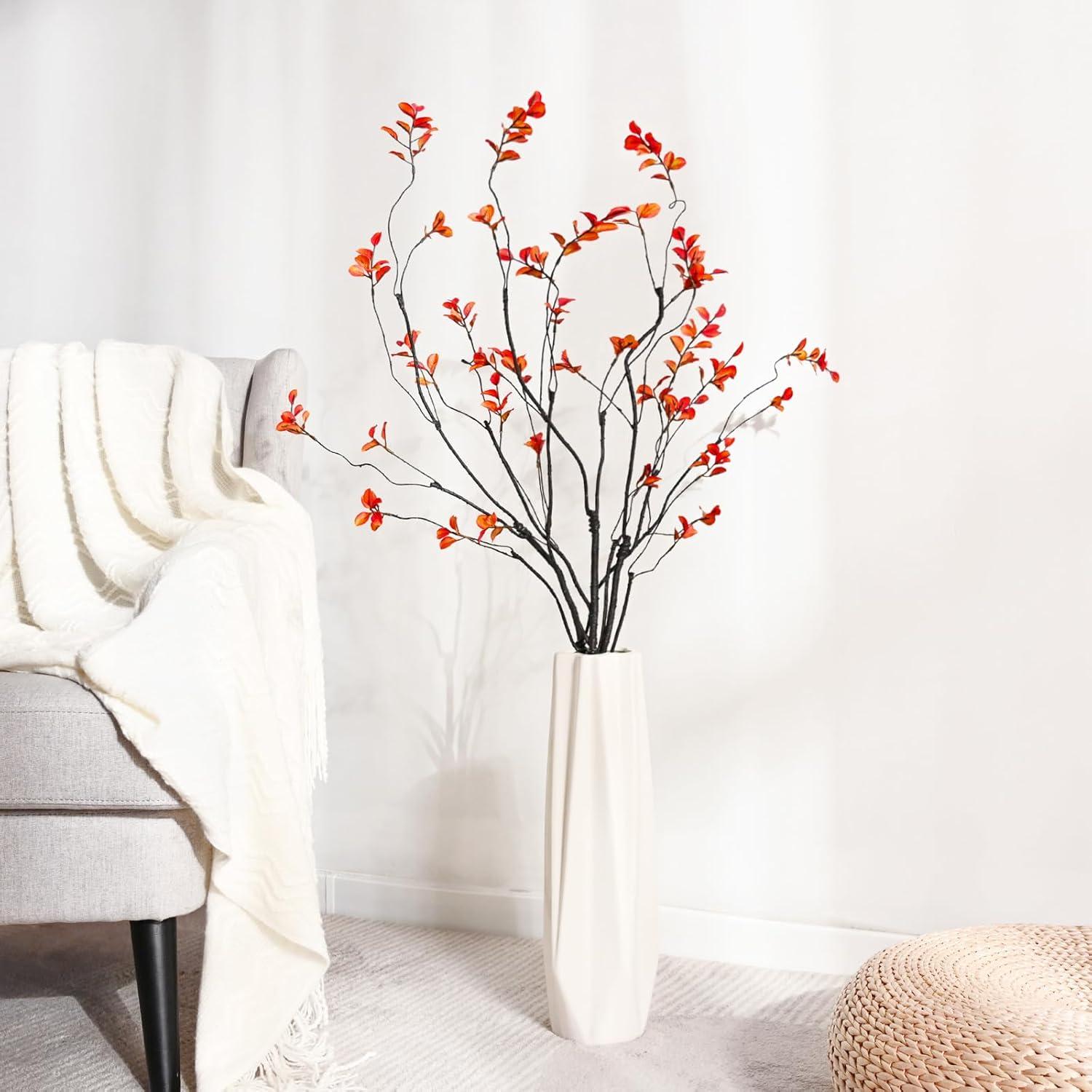 3pcs Artificial Ficus Branches - Lifelike Greenery for Vase | Faux Eucalyptus Banyan Twig Plants for Home, Wedding & Office Decor -