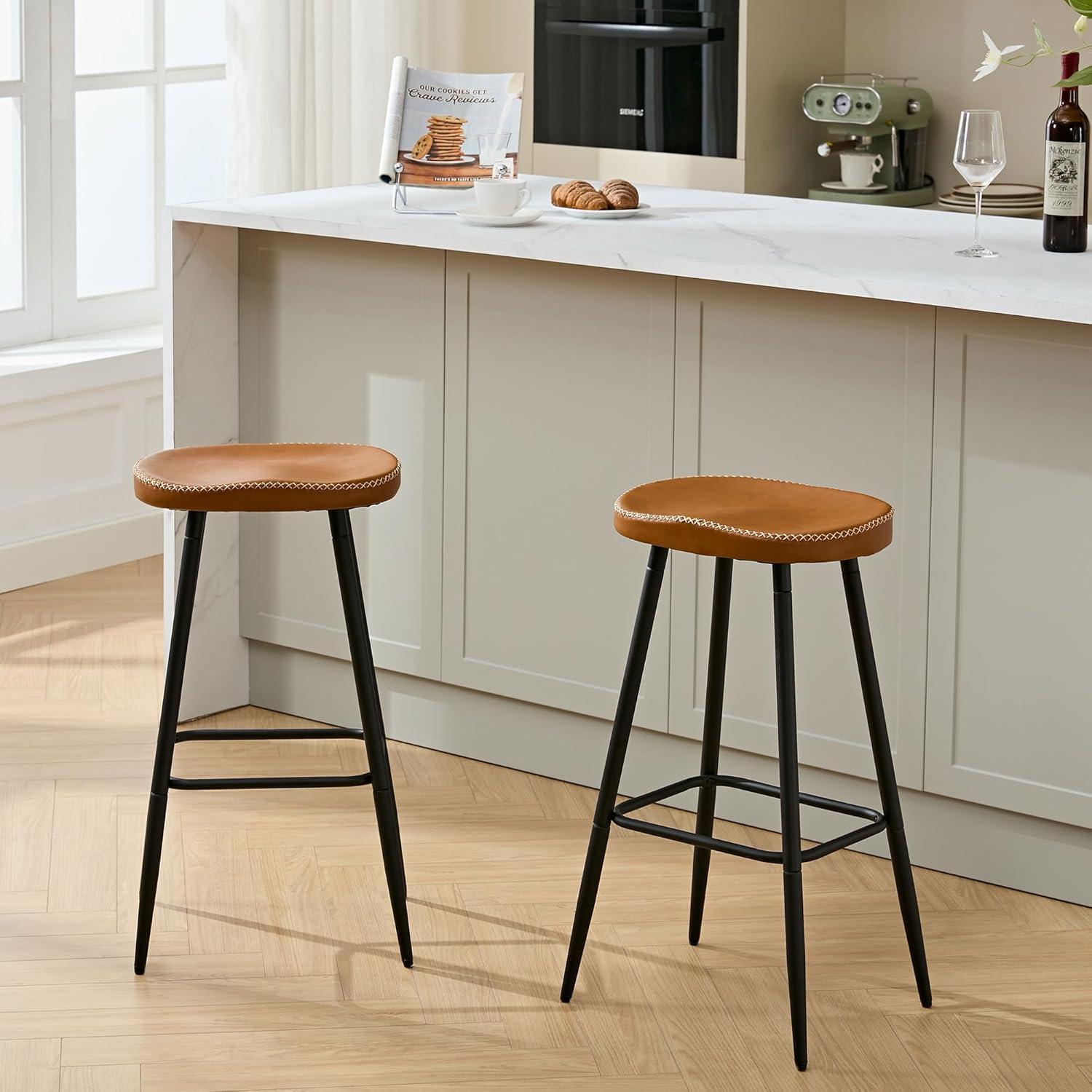 Swivel Backless Counter Height Bar Stools(Set of 2)