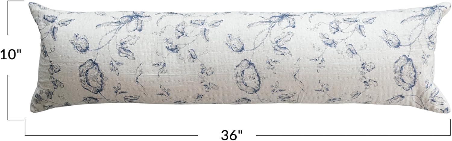 Creative Co-Op Long Patterned Cotton Lumbar Pillow