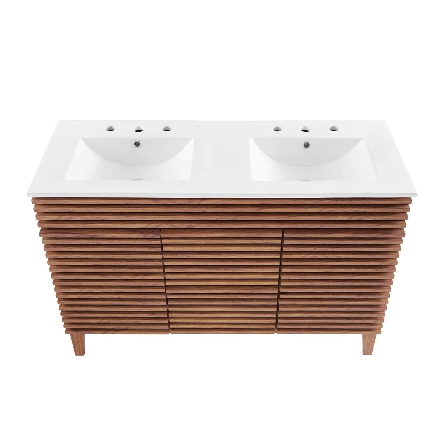 48'' Double Bathroom Vanity with Carrara Marble Top