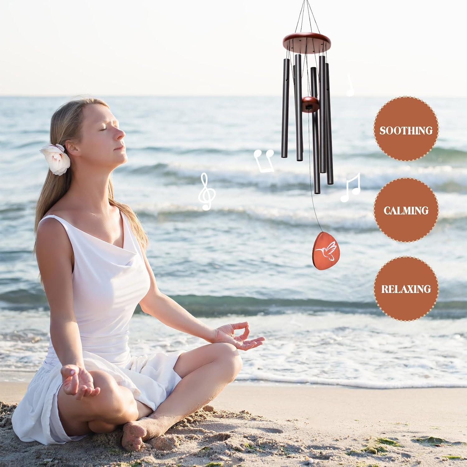 Sympathy Gifts for Loss of Loved One 32" Memorial Wind Chimes for Loss of Loved One Bereavement Condolence Gifts Sympathy Windchimes Memory Wind Chime with Memorial Card