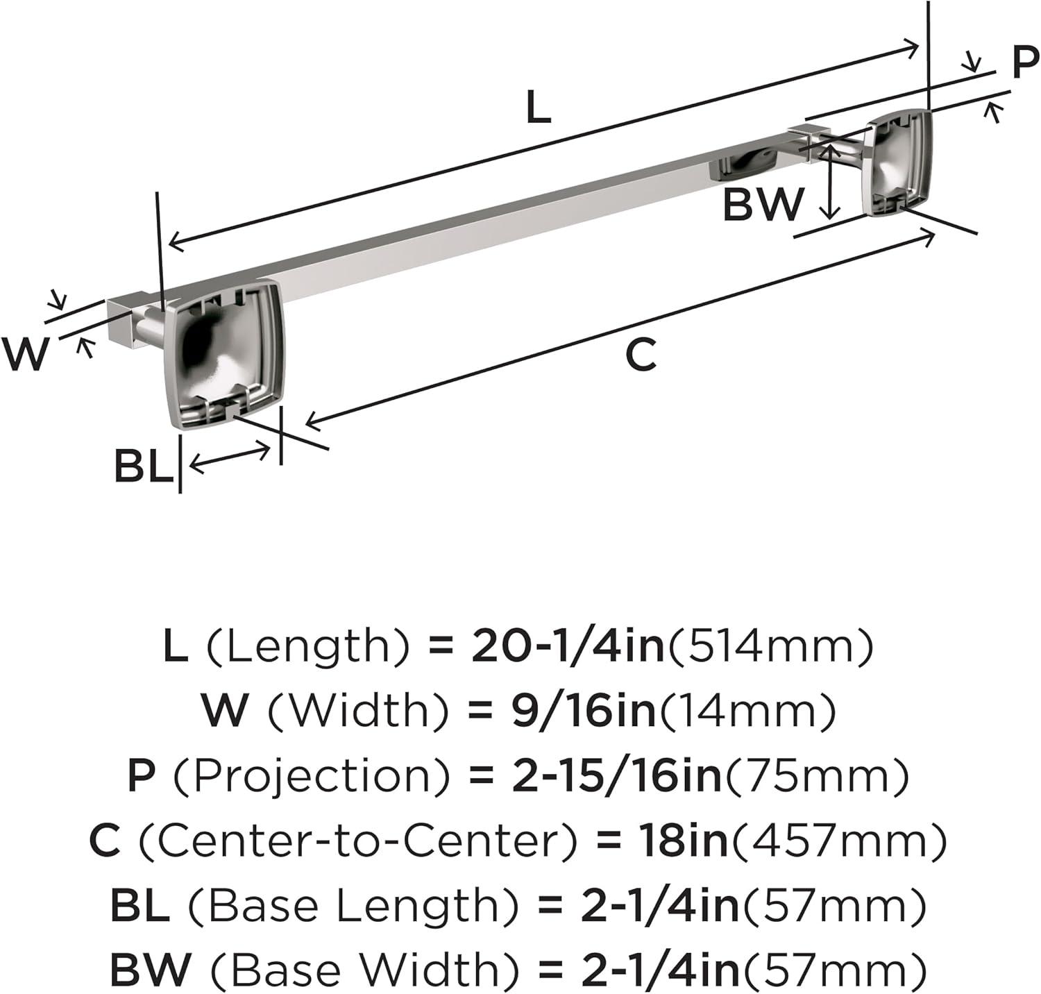 Amerock BH36093PN Stature Towel Bar