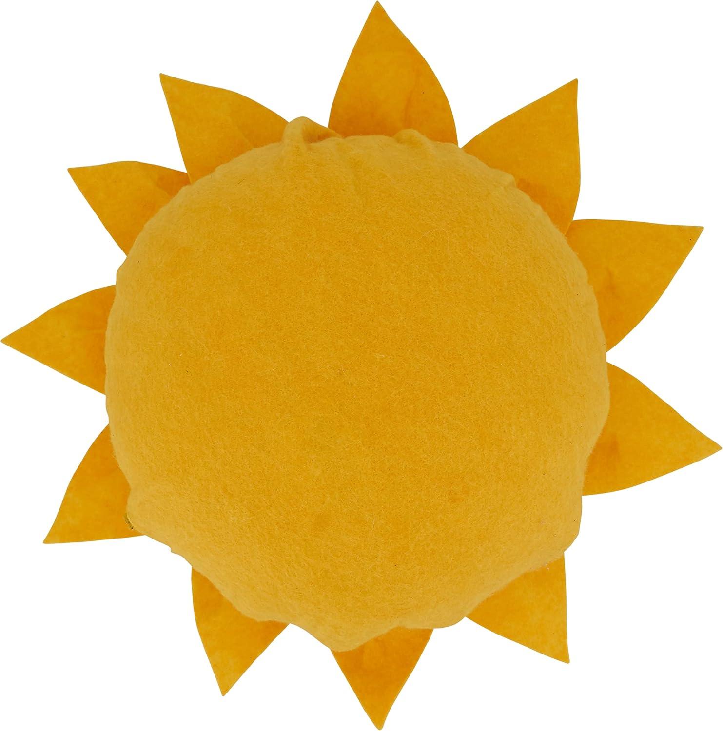 Saro Lifestyle FT370.Y13R 13 in. Felt Sunflower Round Poly-Filled Pillow, Yellow