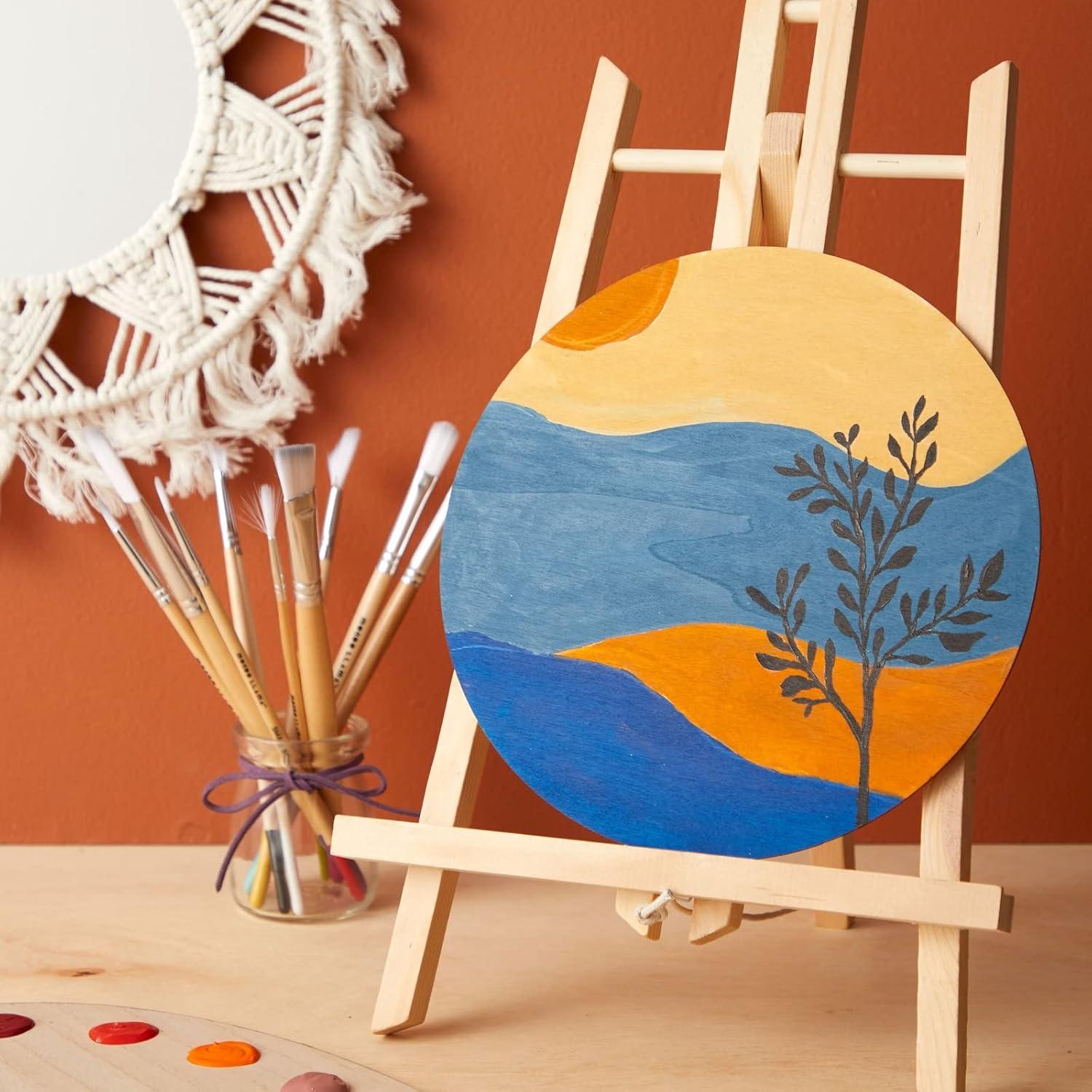 12 Pack 6 Inch Unfinished Wood Circles for Crafts, Blank Cutout Slices for Wood Burning, Engraving, Round Wooden Discs for DIY Coasters, Art Projects, 1/10 Inch Thick