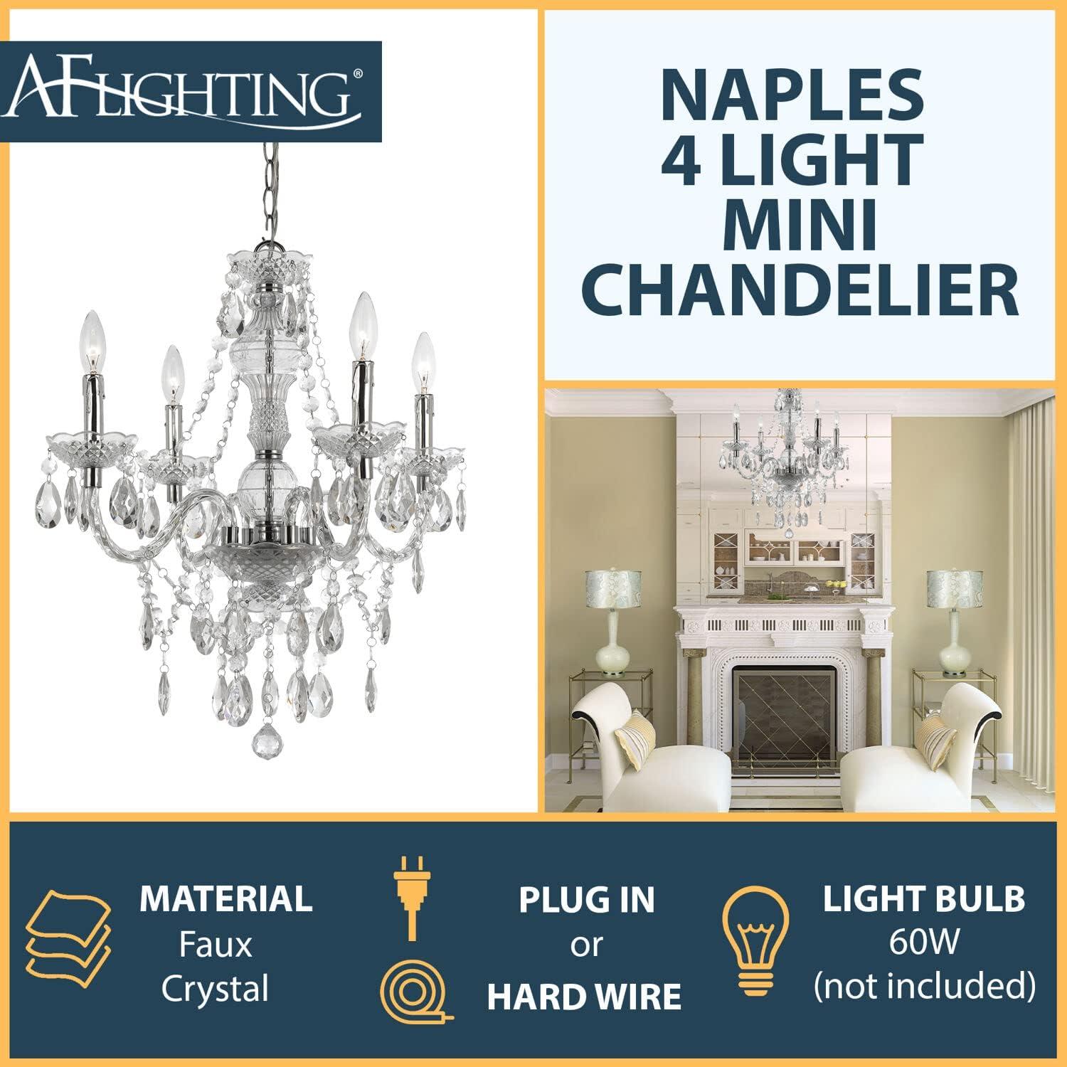 AF Lighting Naples Four Light Mini Chandelier- Clear