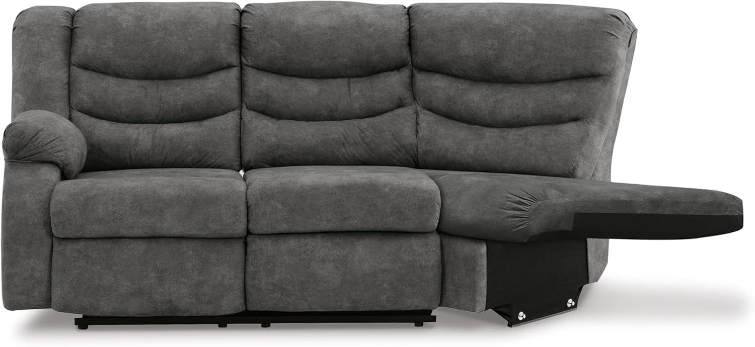 Contemporary Gray Faux Leather Stationary Recliner Chair