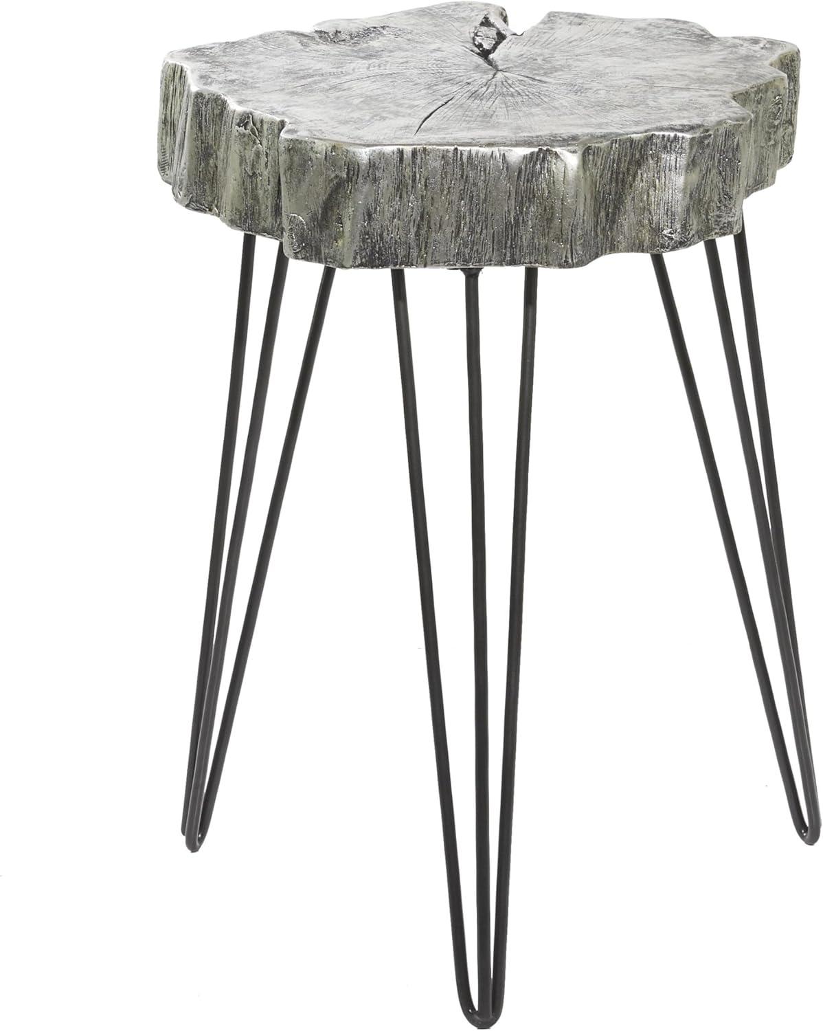 Modern Polystone and Metal Accent Table - Olivia & May