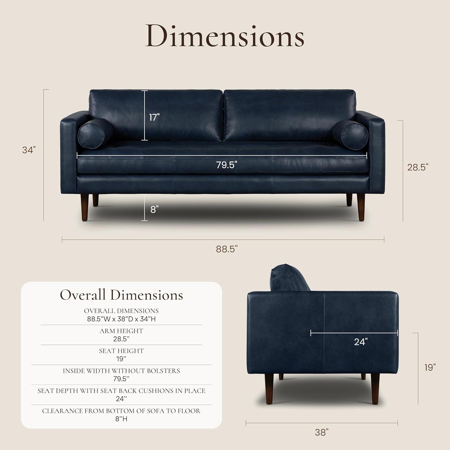 Athan Full-Grain Italian Genuine Leather Bench