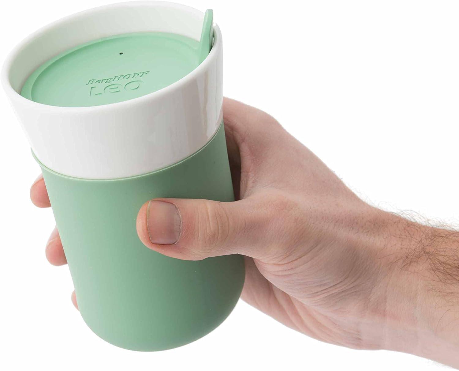 BergHOFF Leo 11.2oz Porcelain Travel Mug, Green