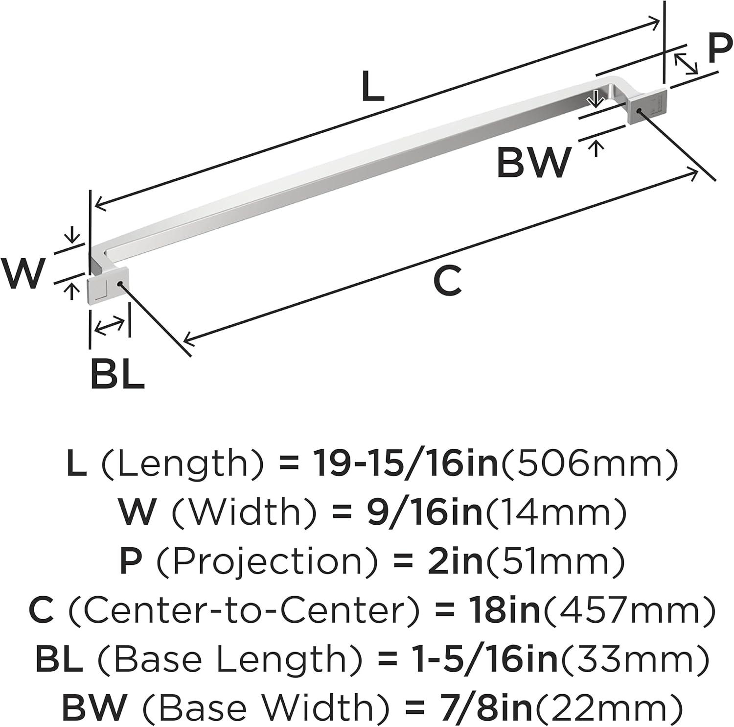 Amerock Westerly 18 inch (457mm) Center-to-Center Polished Chrome Appliance Pull