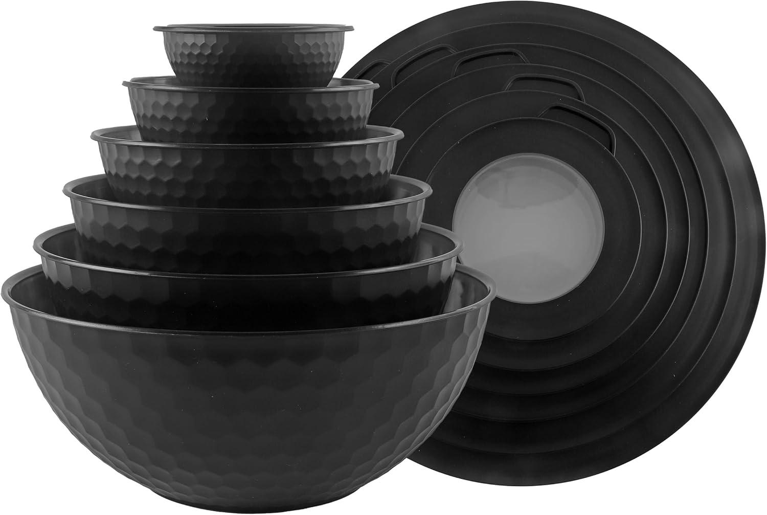 WRIWON 12 Piece Nesting Bowls Set includes 6 Prep Bowls and 6 Lids