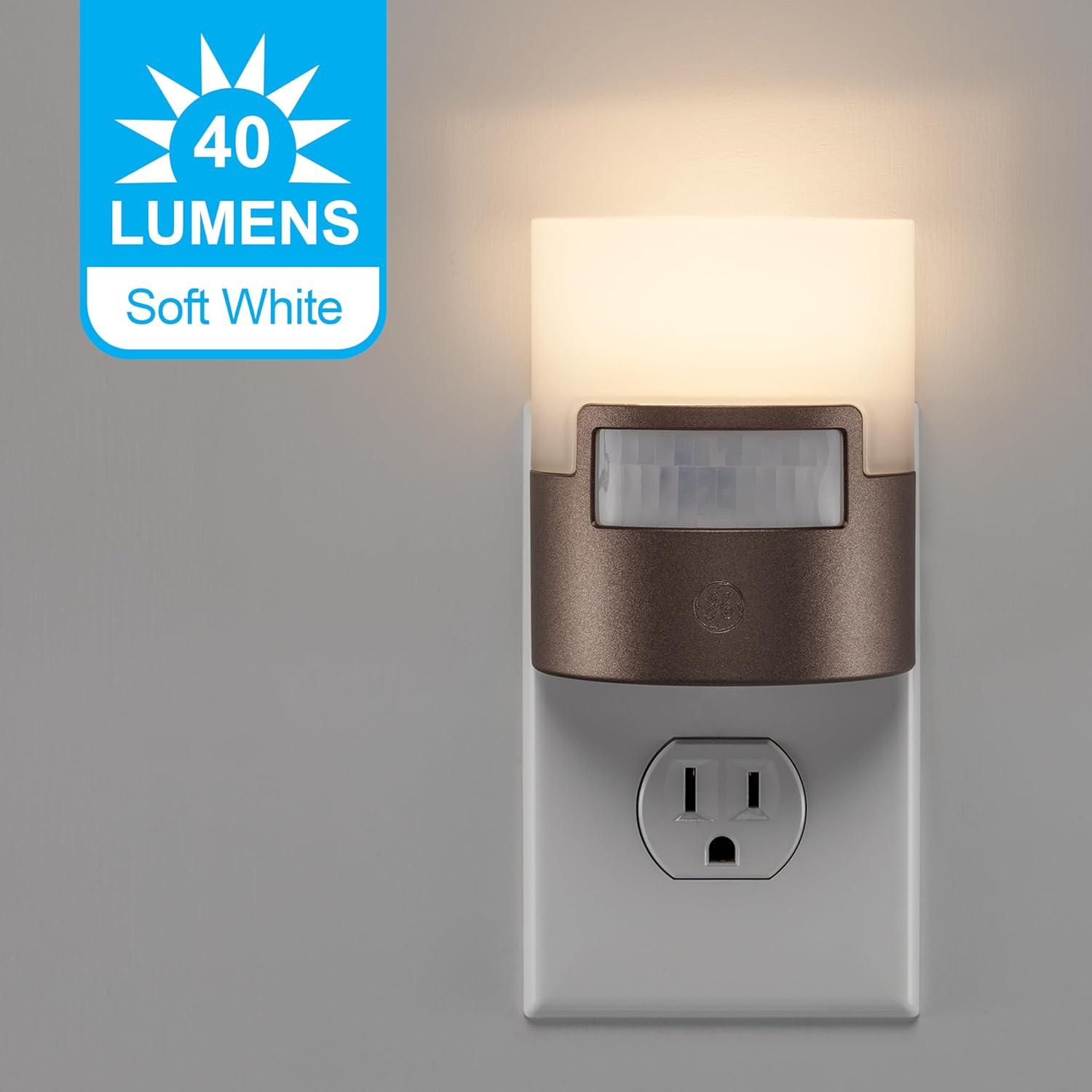 Bronze Motion-Activated LED Night Light with Soft White Glow