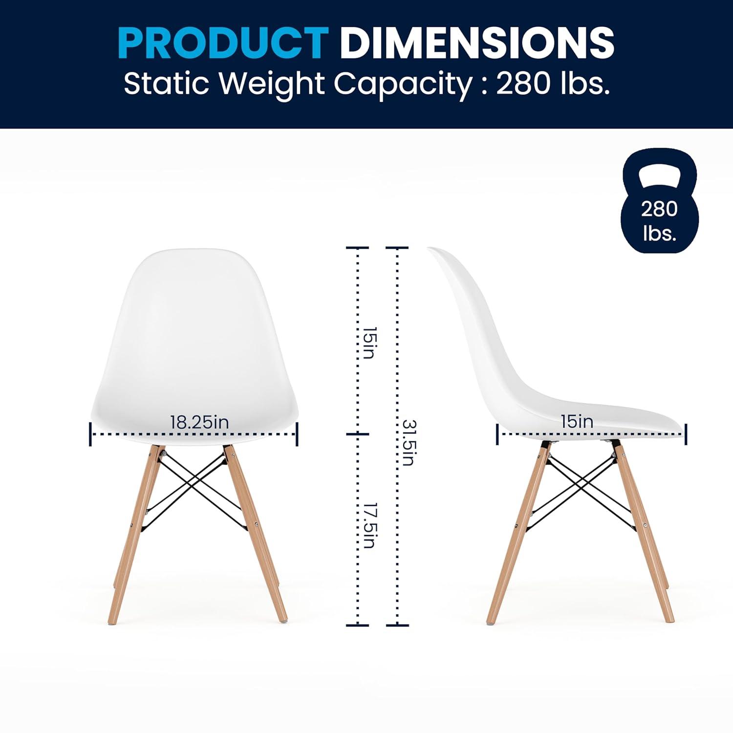Flash Furniture Chair with Wooden Legs for Versatile Kitchen, Dining Room, Living Room, Library or Desk Use (Set of 2)