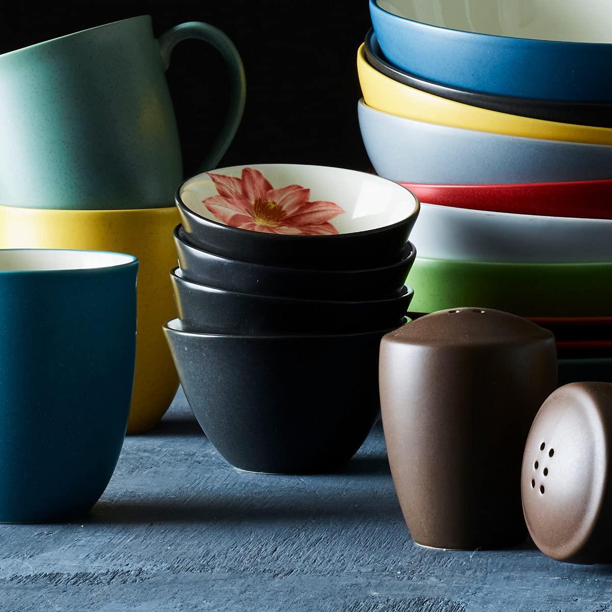 Noritake Noritake Colorwave Graphite 4", 7 oz. Floral Mini Bowls (Set of 4)