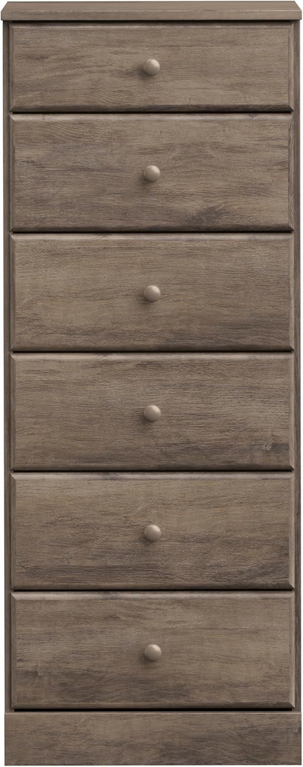 6 Drawers Astrid Vertical Dresser White - Prepac: Laminated Composite Wood, 5 Year Warranty, Nursery Storage