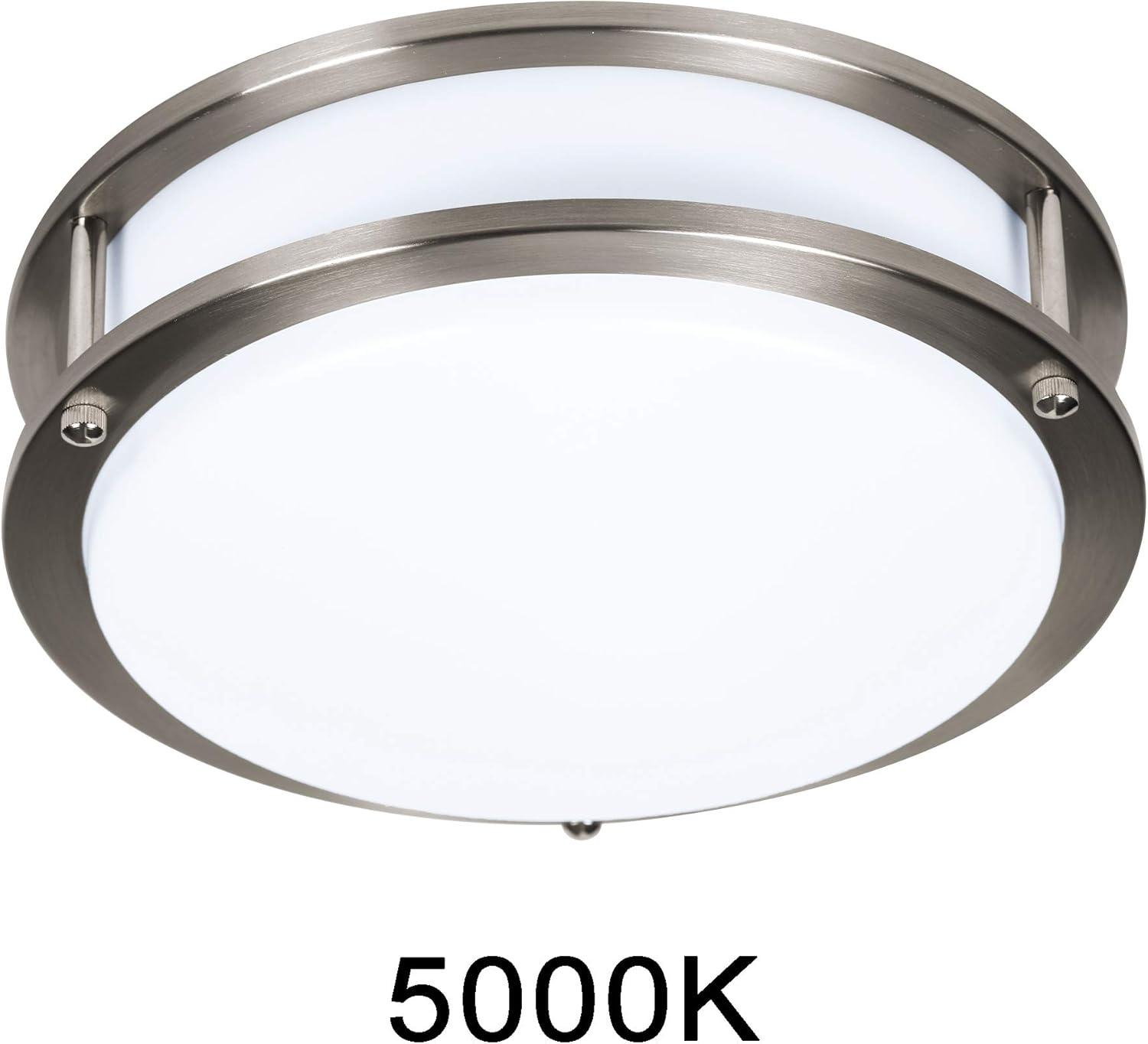 14" Brushed Nickel LED Energy Star Drum Flush Mount Light