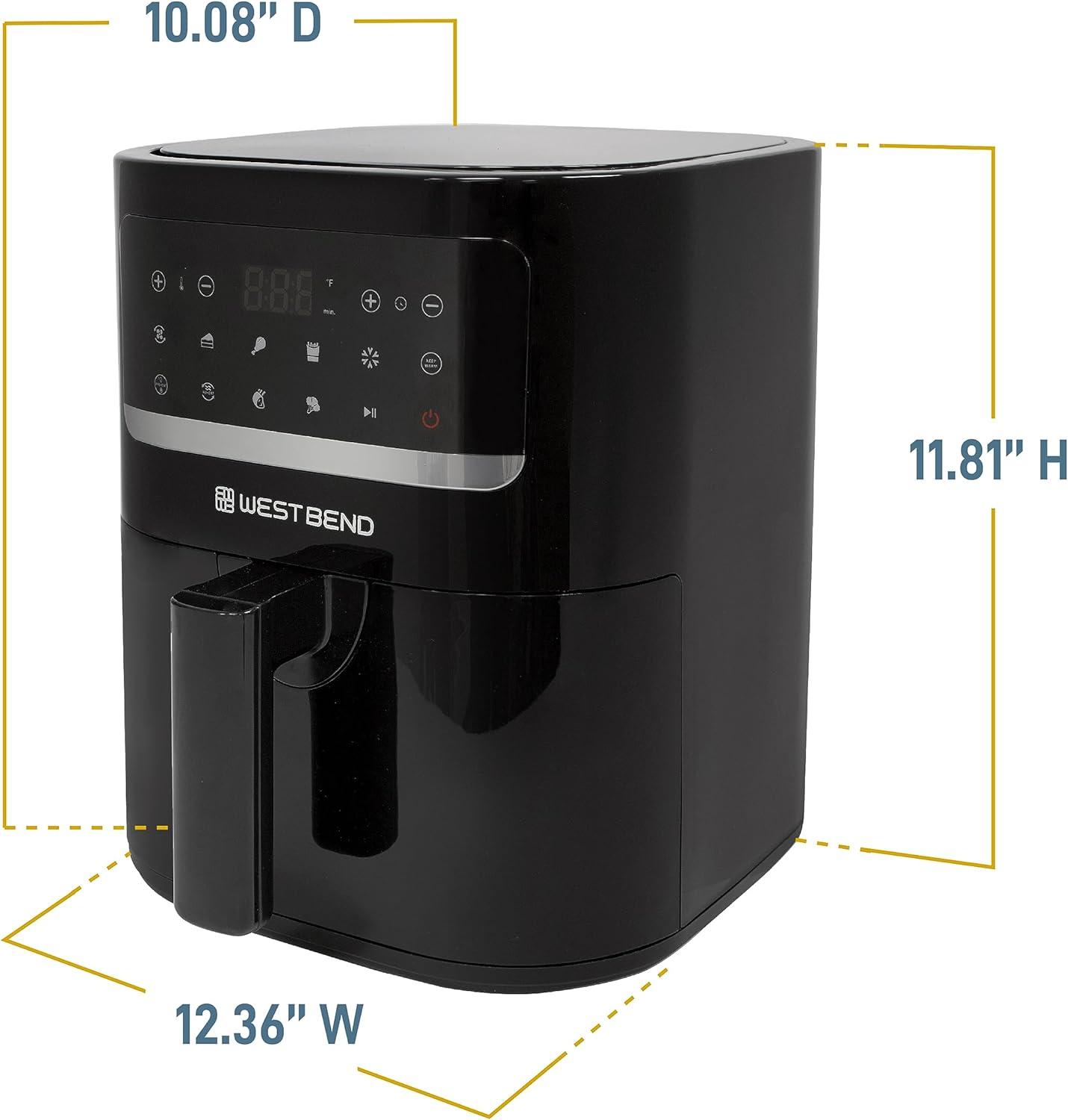 West Bend 5-Quart Black Digital Air Fryer with 10 Presets