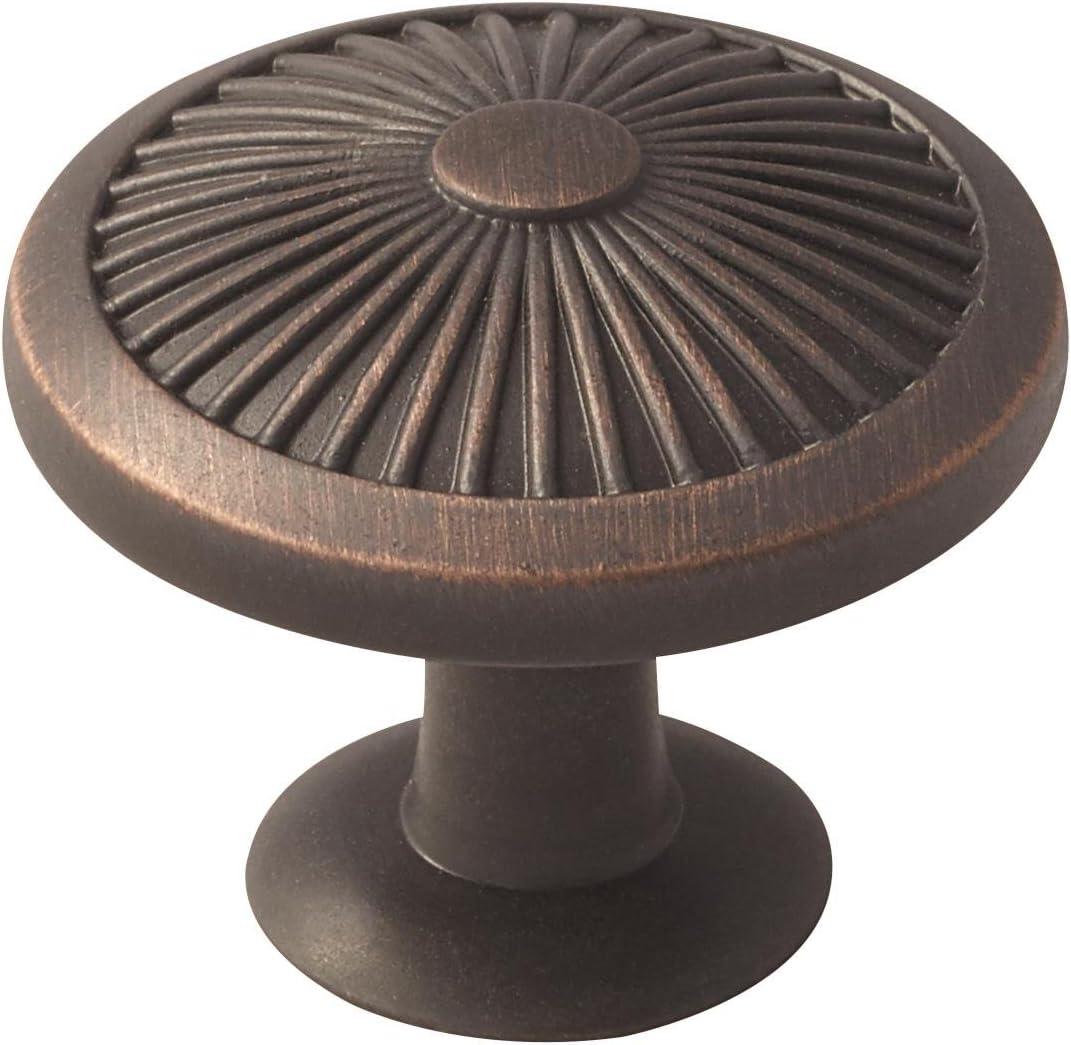 Oil Rubbed Bronze Round Cabinet Knob with Mounting Hardware