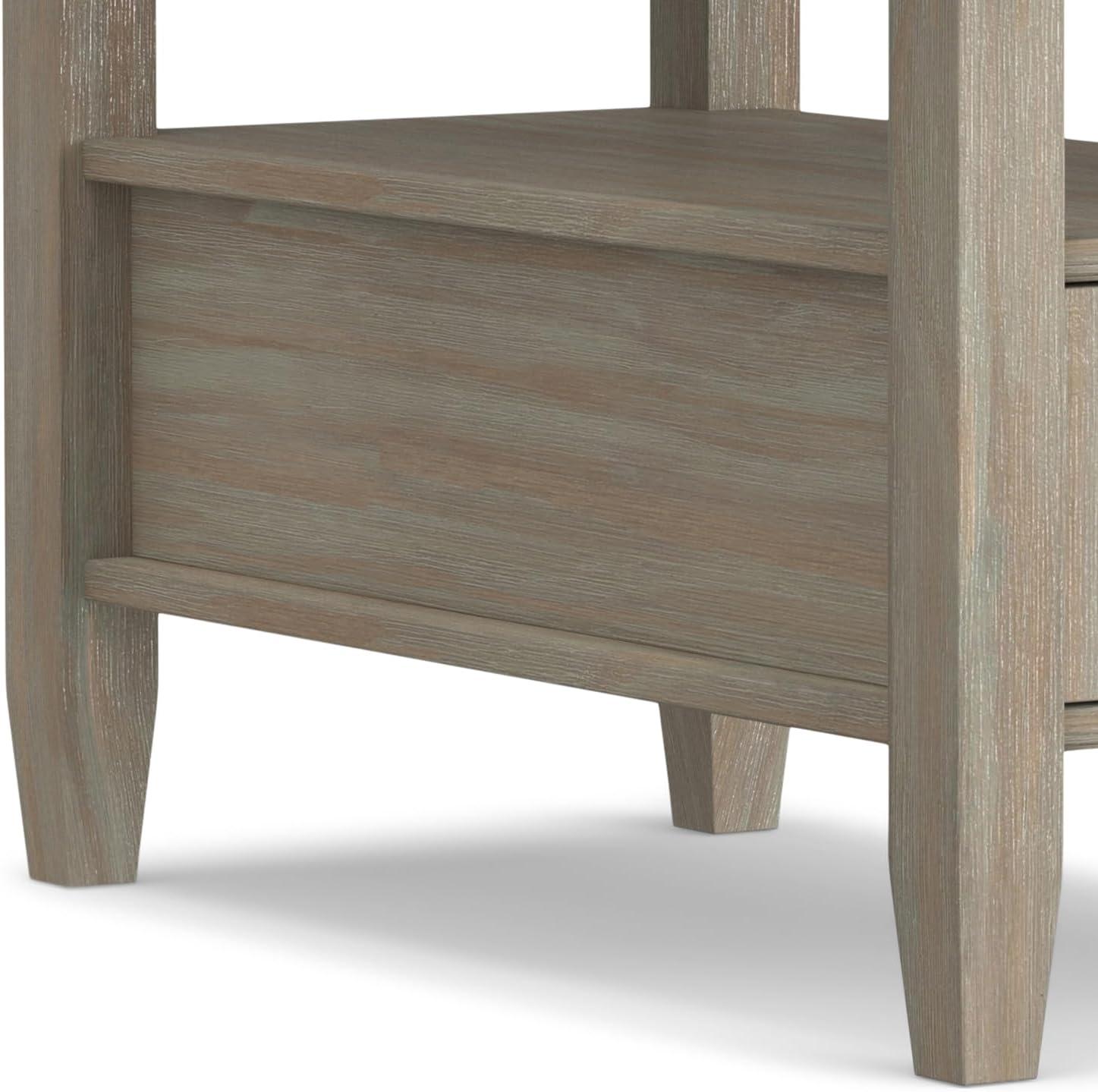 Warm Shaker Solid Wood End Table with Storage