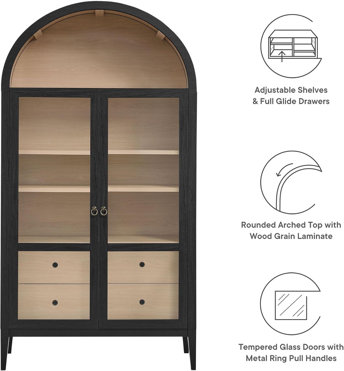 Modway Nolan 74" Tall Arched Storage Display Cabinet